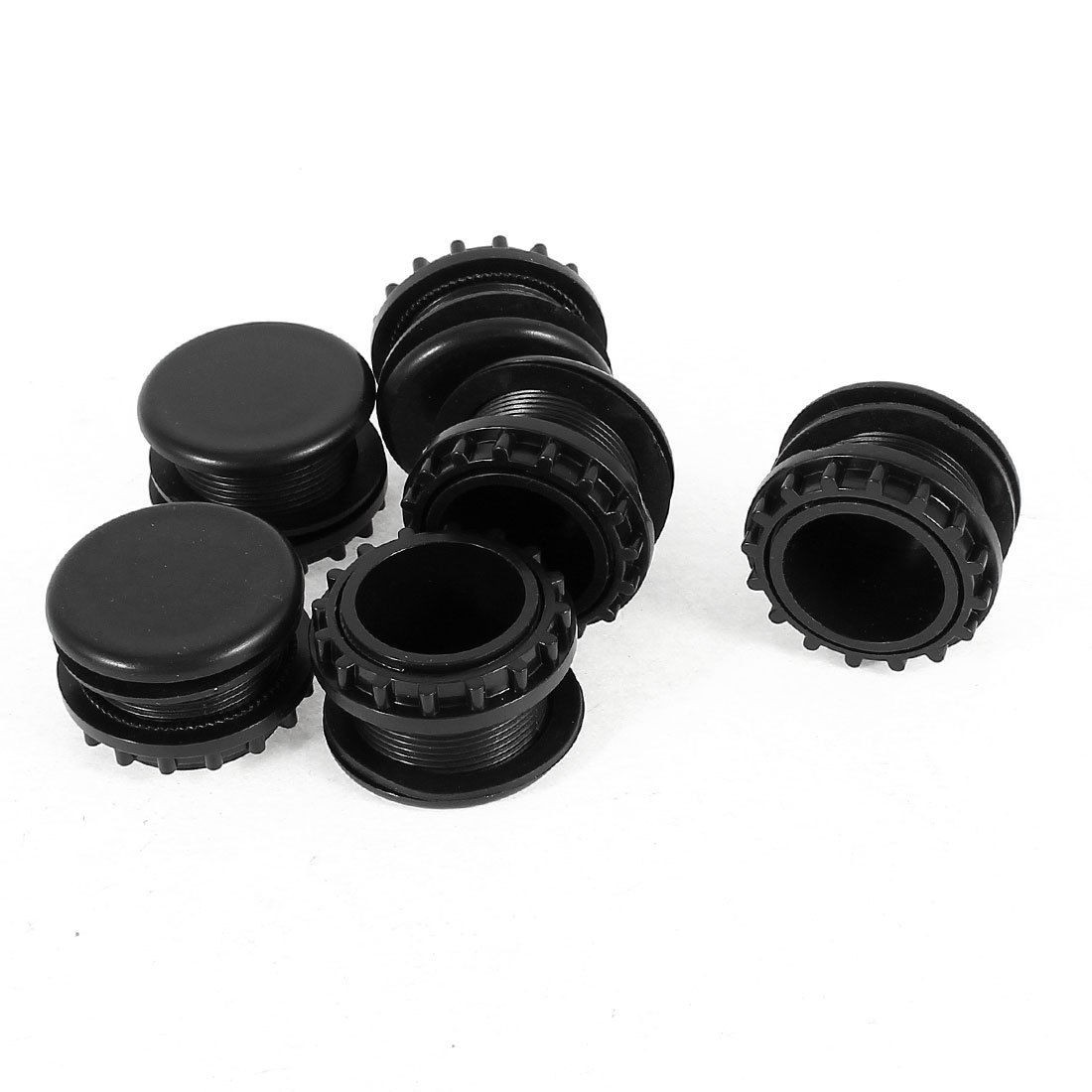 6 Pcs Black Plastic Push Button Switch 22mm Mount Hole Panel Plug Cap