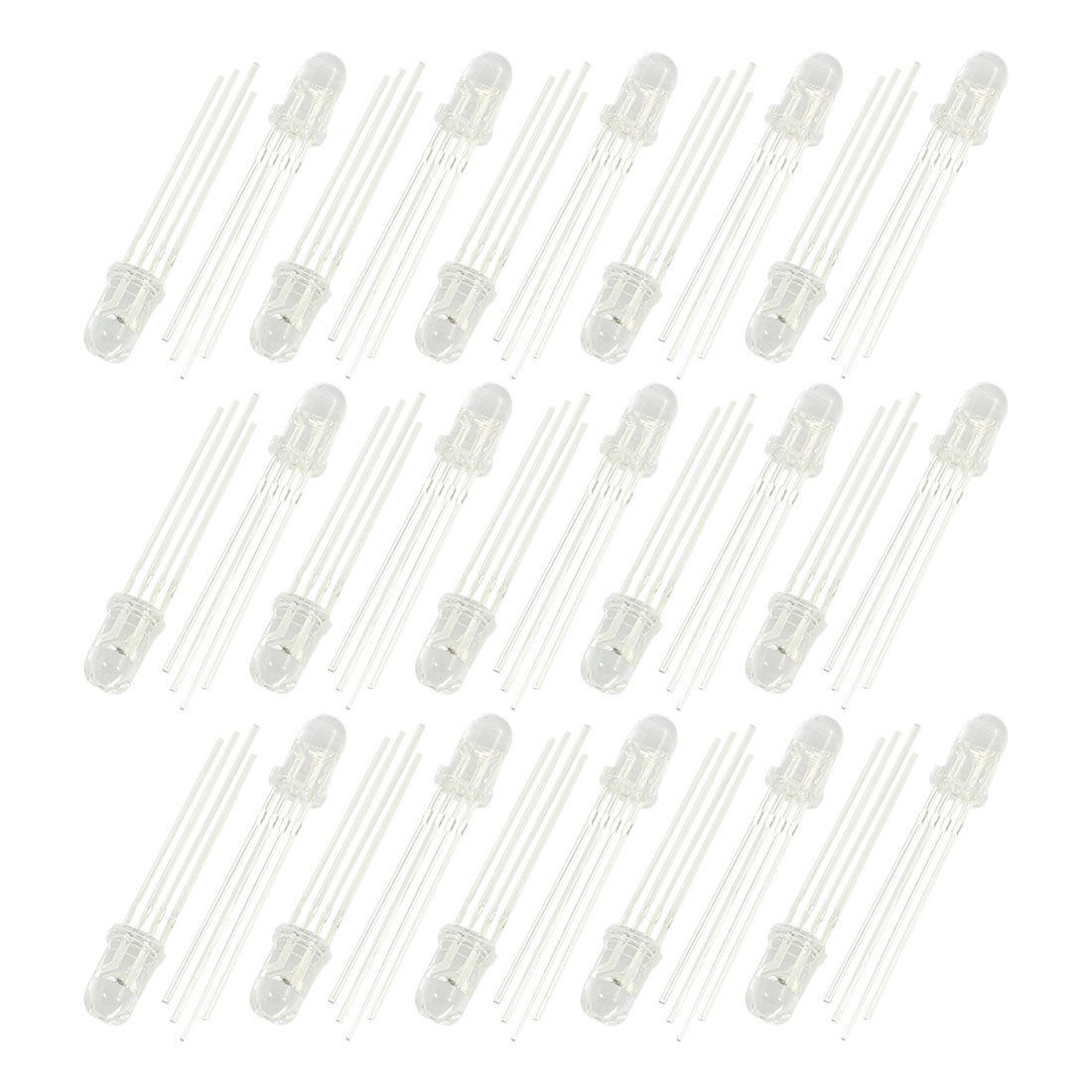 30Pcs 3 Pin Common Cathode Red Green Blue LED Light Emitting Diode DC2.2-3.0V