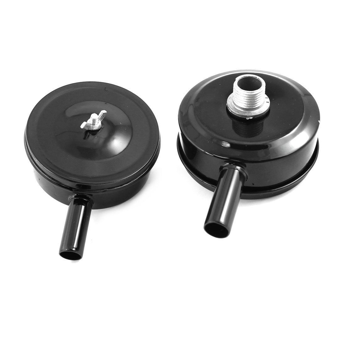 2PCS Black Metal 1/2PT Threaded Exhaust Filter Muffler for Air Compressor