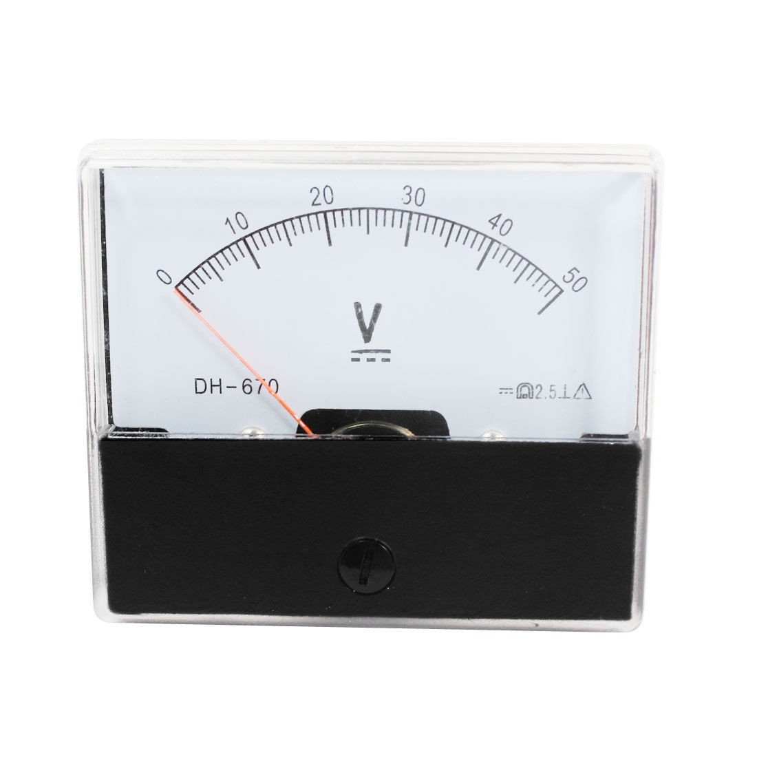 DC 0-50V Class 2.5 Rectangular Analog Volt Panel Mount Meter Gauge