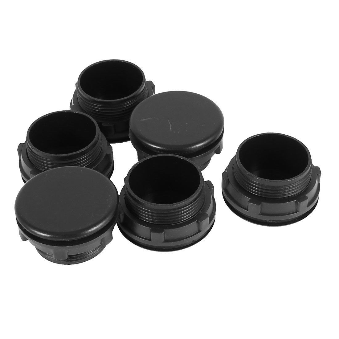 6 Pcs Black Plastic Mount Hole Panel Plug Cover for Pushbutton Switch 30mm