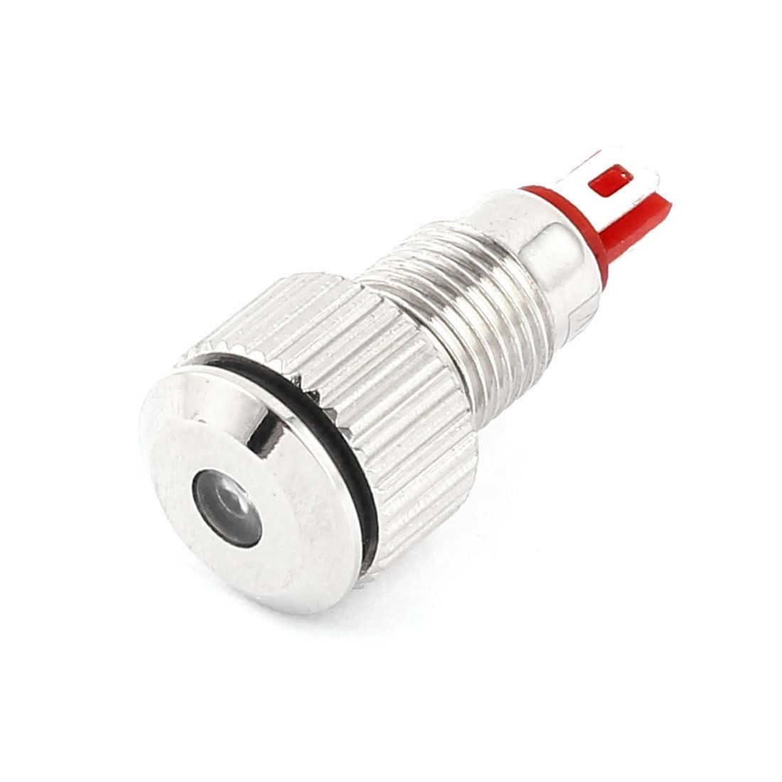 DC12V Red Lamp Bulb 8mm Thread Panel Mount Metal Indicator Signal Light