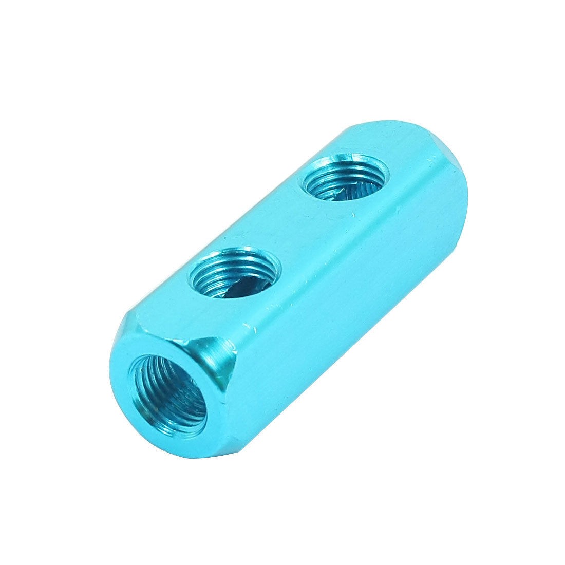 1/4NPT Thread 5Port 2 Way Quick Connector Air Hose Manifold Block Splitter Blue