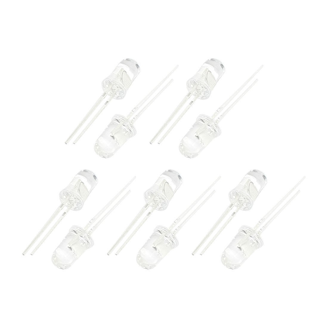 10 Pcs 5mm Round Head 2 Pin Colorful LED Light Emitting Diodes DC2.2-3.0V