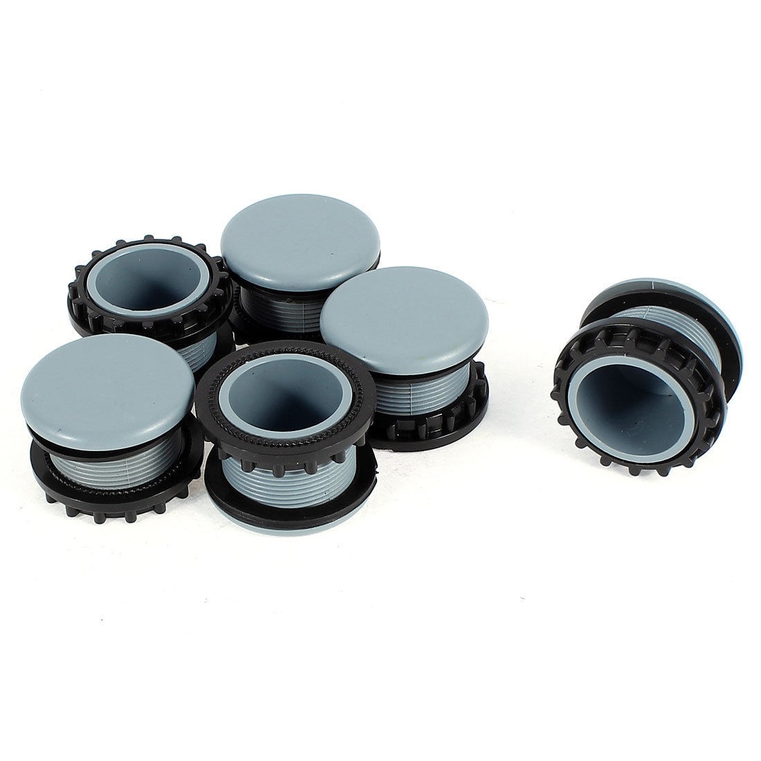 6 Pcs Gray Plastic Push Button Switch 22mm Mount Hole Panel Plug Cap