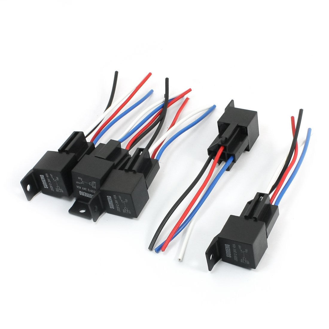 5 Pcs JD2912 DC 24V Coil Voltage 40A SPST 4 Pin Car Relay w Adapter Socket