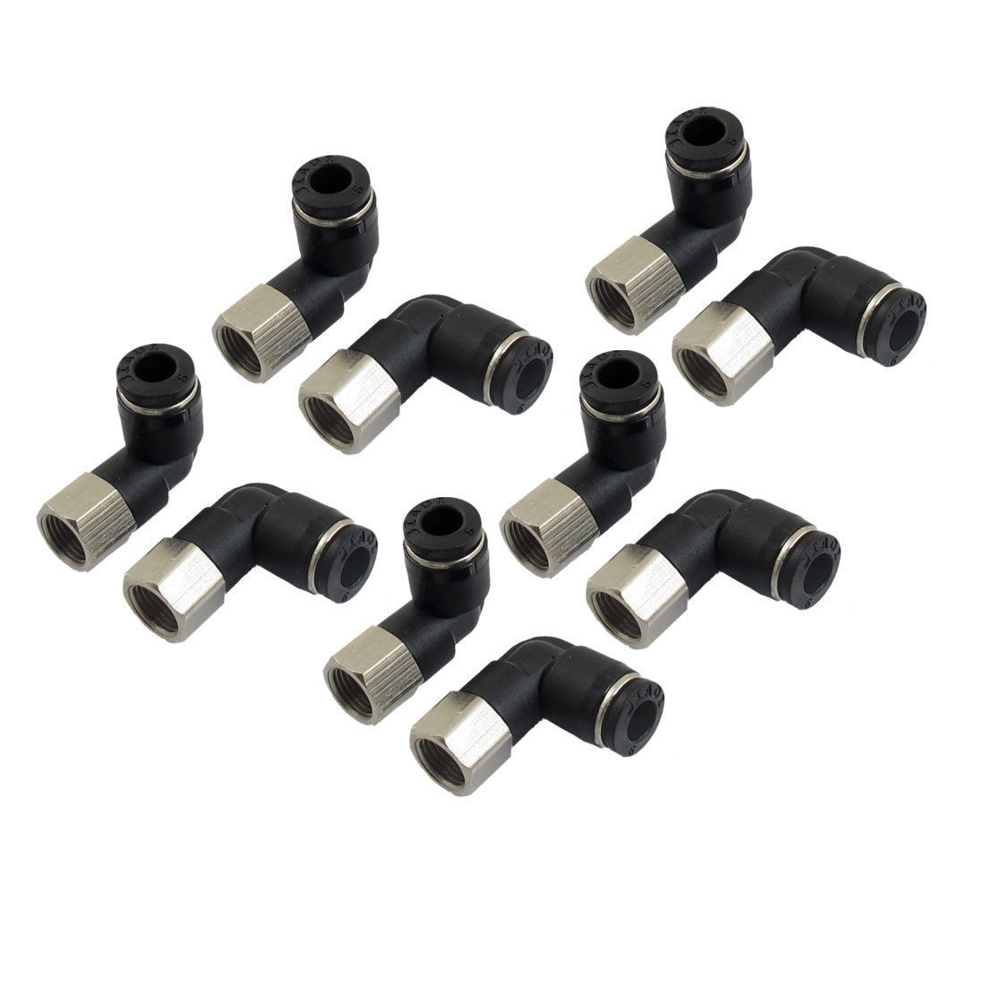 10 Pcs Pneumetic 6mm to 1/8" PT Female Thread Connector Elbow Quick Fittings