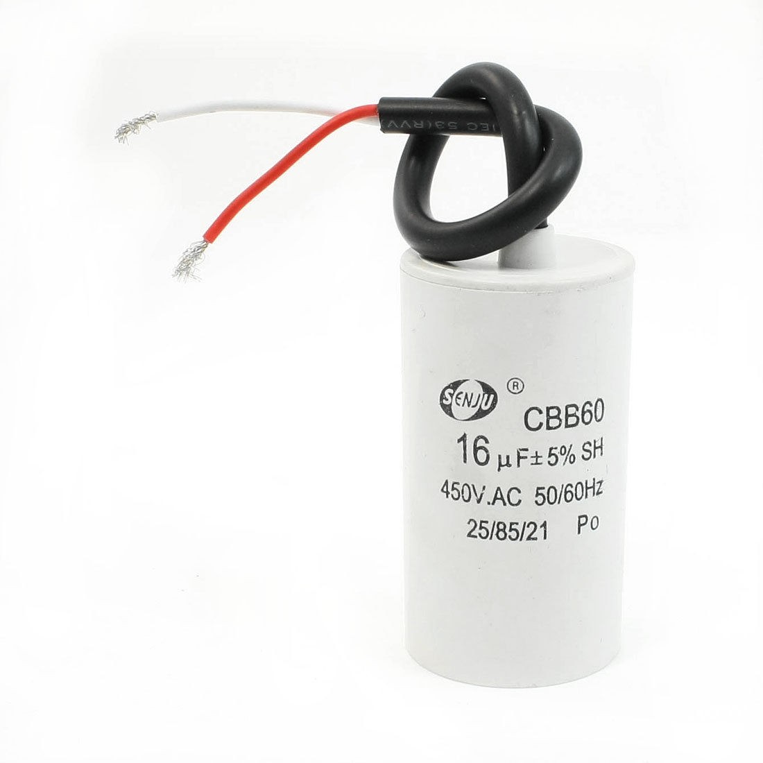450VAC 16uF Non Polar Wired Metallized Polypropylene Film Motor Capacitor
