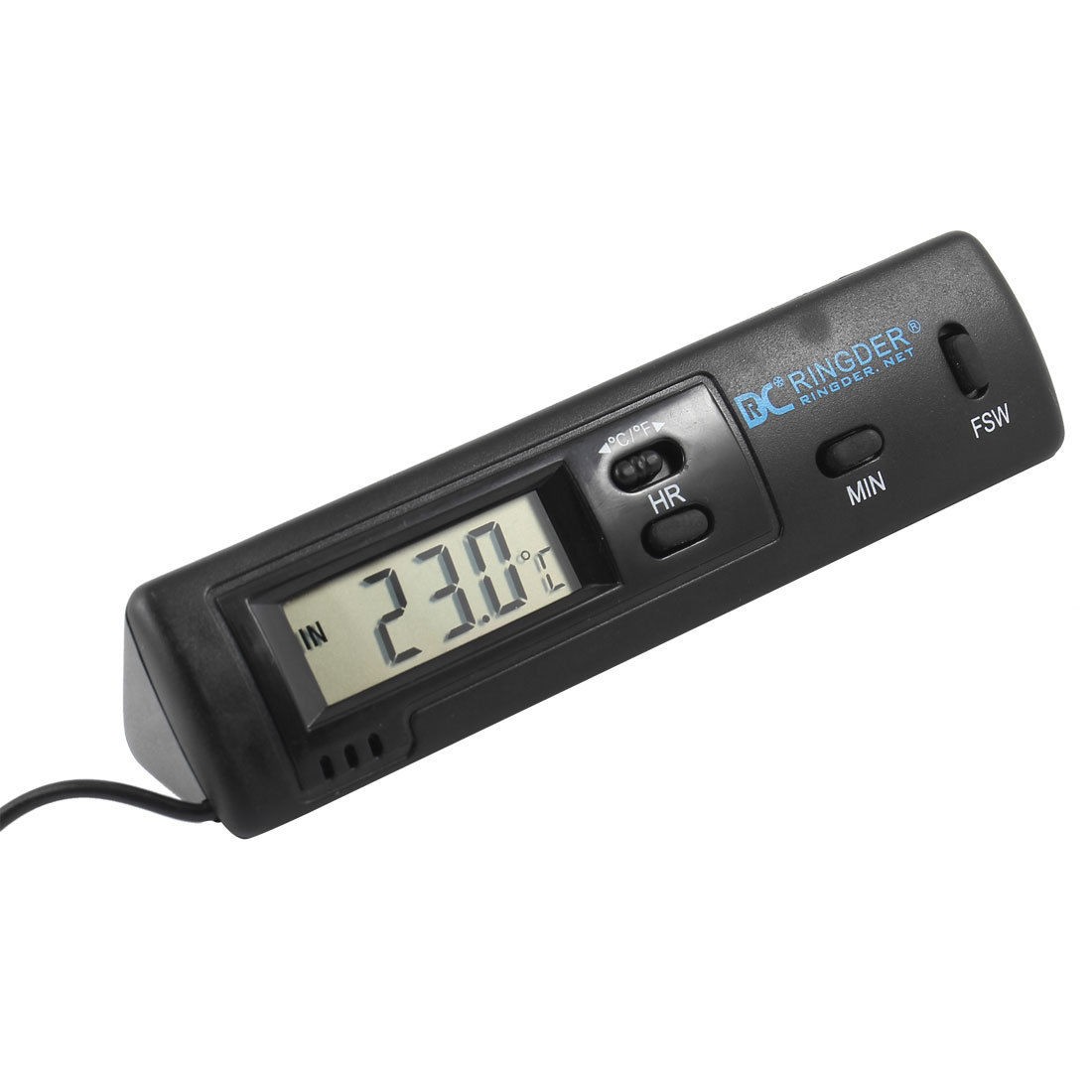 Car Black Plastic Shell Prism Shape Digital Display Thermometer