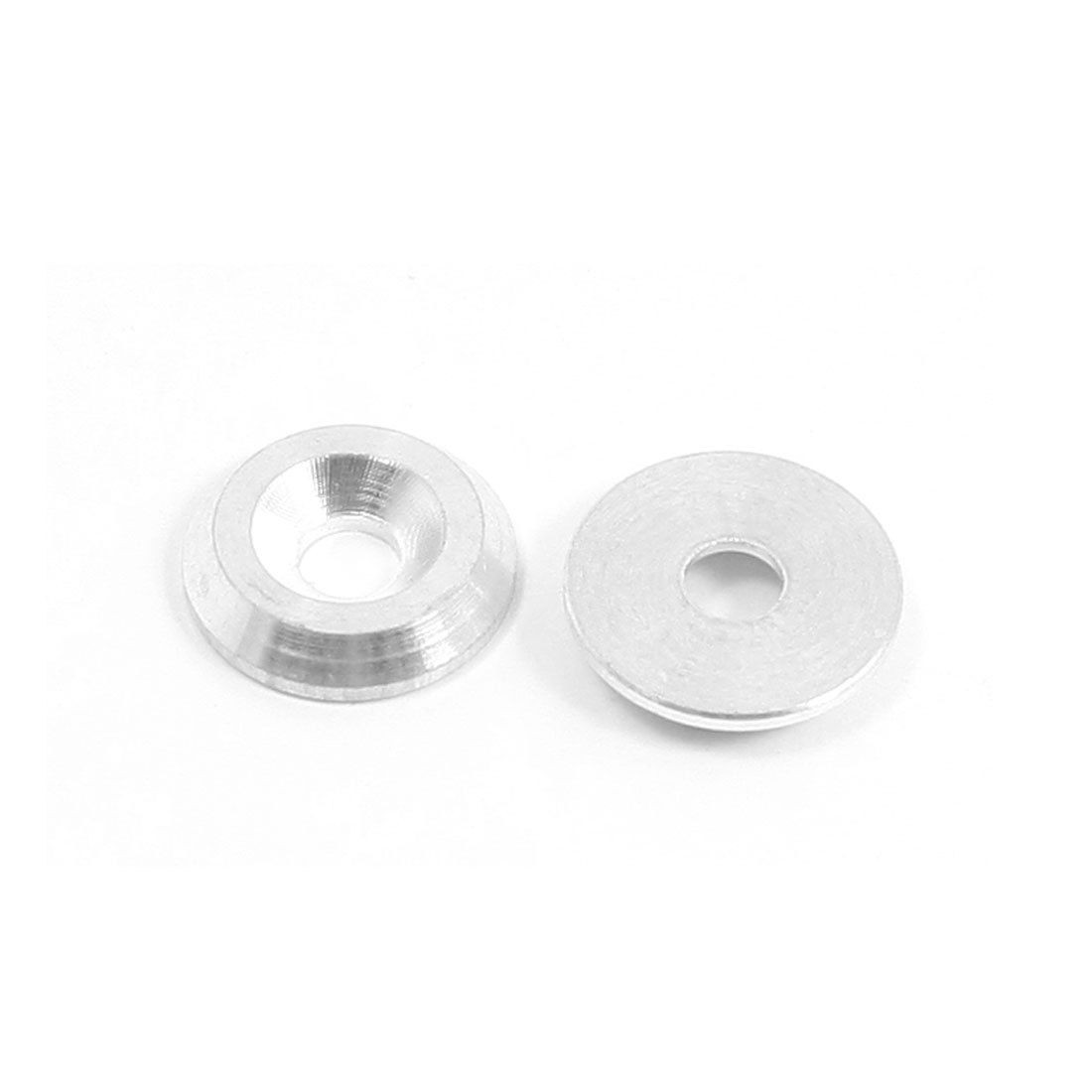 2 Pcs 14mm Dia Silver Tone Aluminium Alloy Washer for 4mm Shaft RC Model