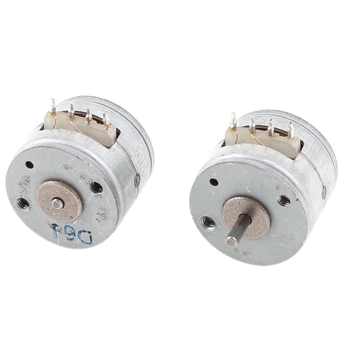 2Pcs 1000RPM Two Phase Four Wire 15mm Metal Stepper Motor Silver Tone