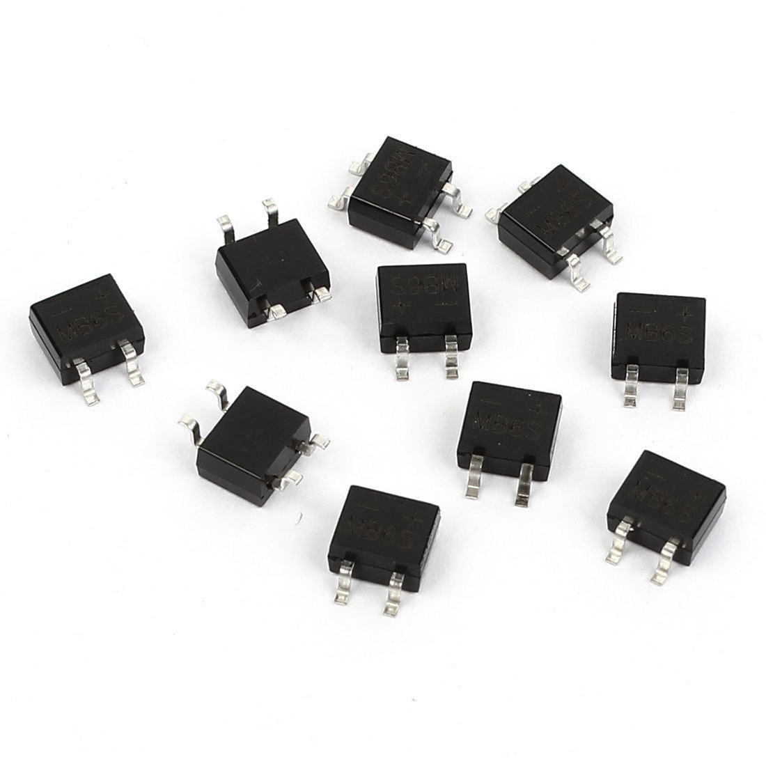 10 Pcs MB6S SOP-4 Glass Passivated Single Phase Bridge Rectifier 0.5A 600V