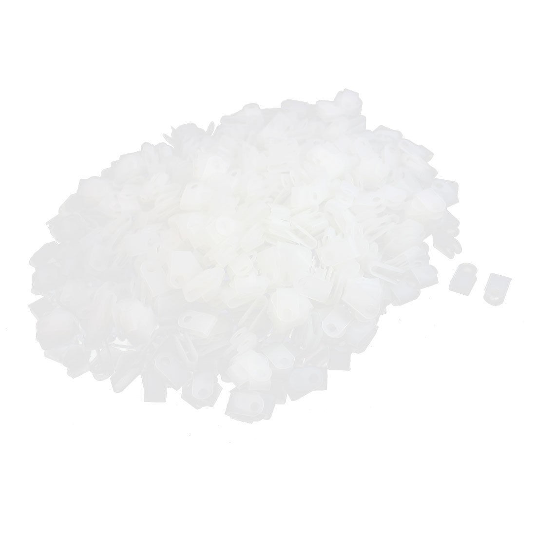 1000Pcs R Type Nylon Cord Tie Organizer Cable Clamp White 3.3mm 1/8"