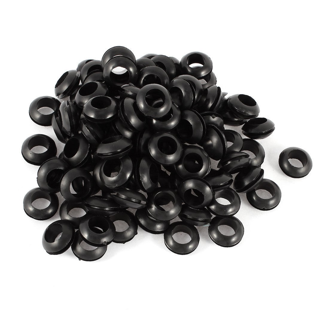 200 PCS 4mm x 10mm Black Rubber Cable Wiring Grommets Gasket Ring