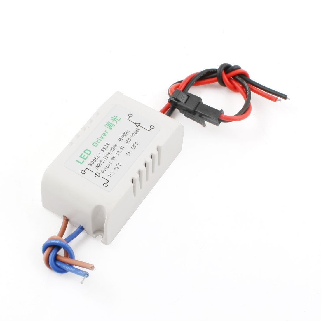 AC 110V/230V to DC 9-10.5V 500-600mA 3x3W LED Driver Dimmer Converter Adapter