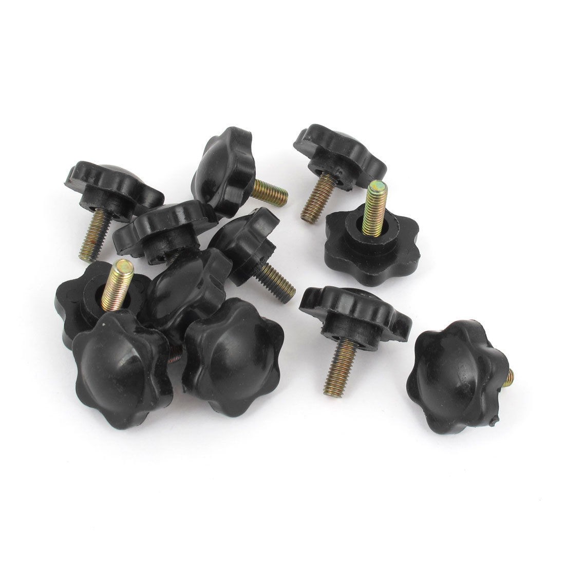 12PCS Hardware Plastic Clamping Knob M5 x 12mm x 25mm Black