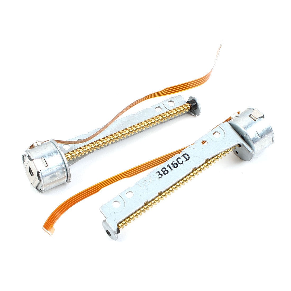 2pcs Gold Tone 54x3mm Shaft 15mmx10mm 2 Phase 4 Wire Stepper Motor