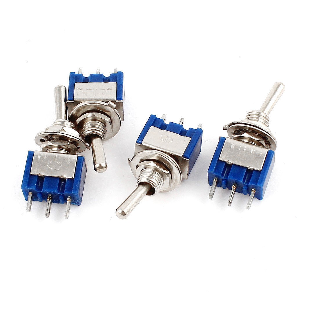 4PCS AC125V 6A Panel Mount SPDT On/Off/On Blue Toggle Switches
