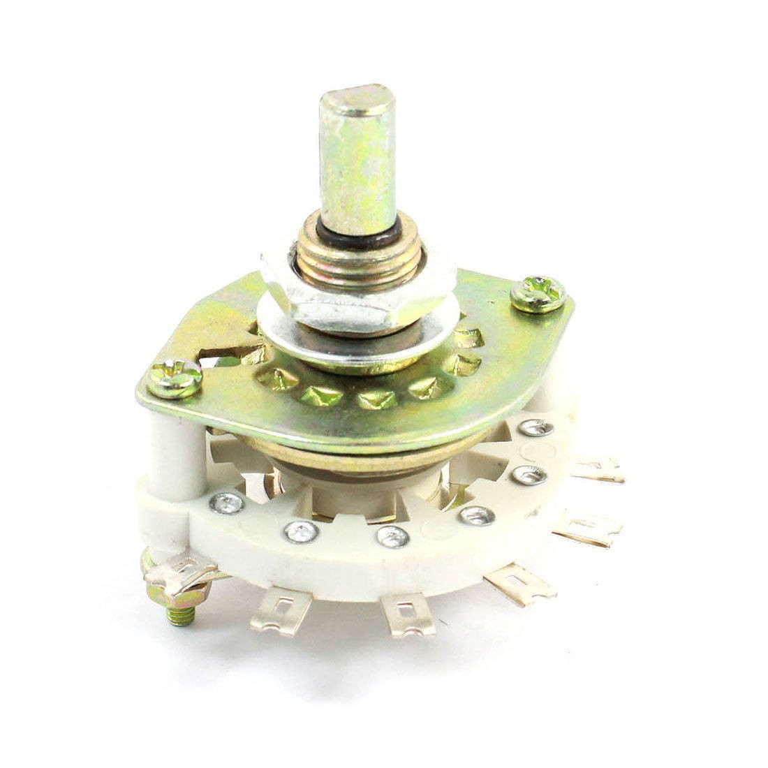 White Ceramic 1P8T 1 Pole 8 Throw Band Channel Rotary Switch Selector