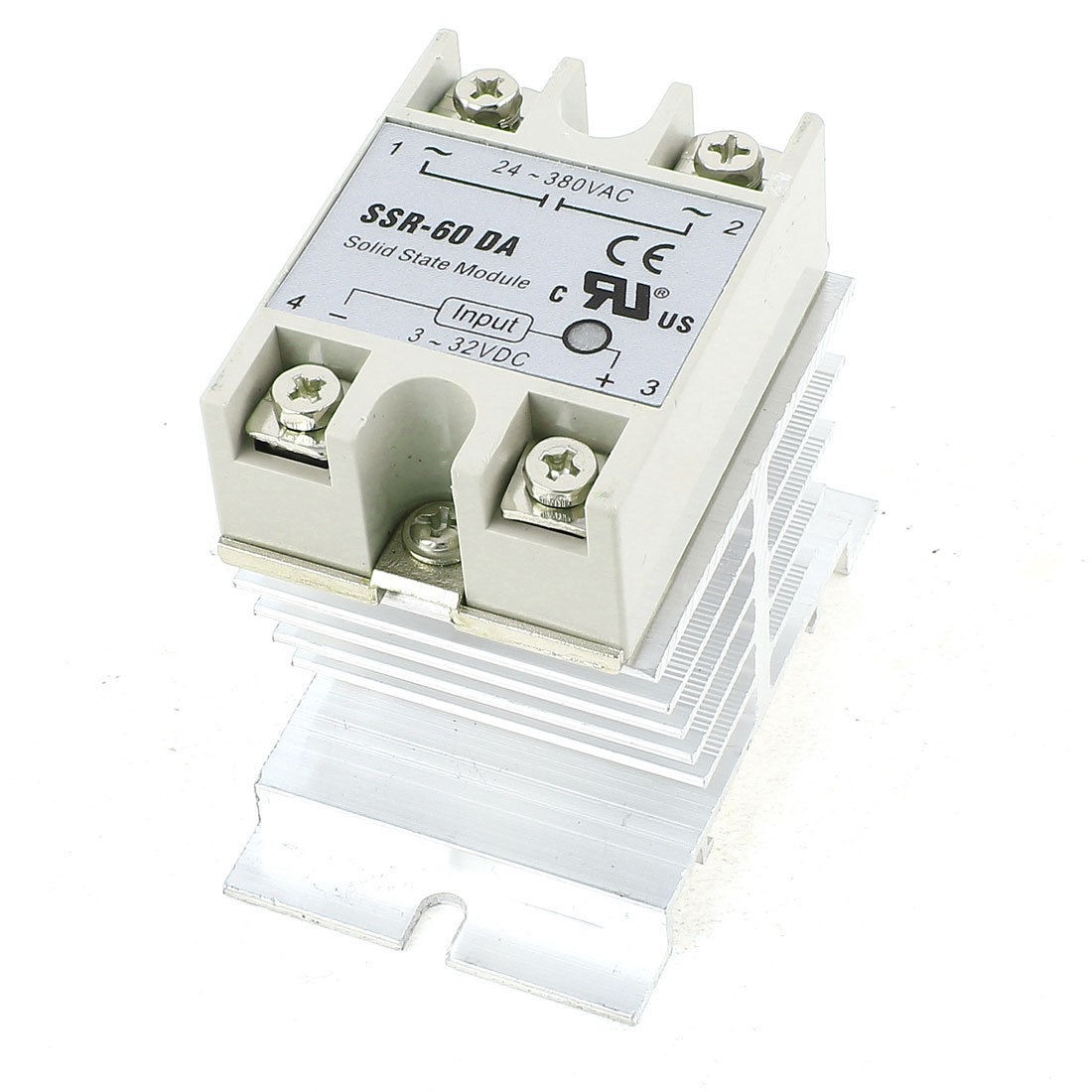 DC 3-32V Control Single Phase Silver Tone Aluminum Heat Sink Solid State Relay