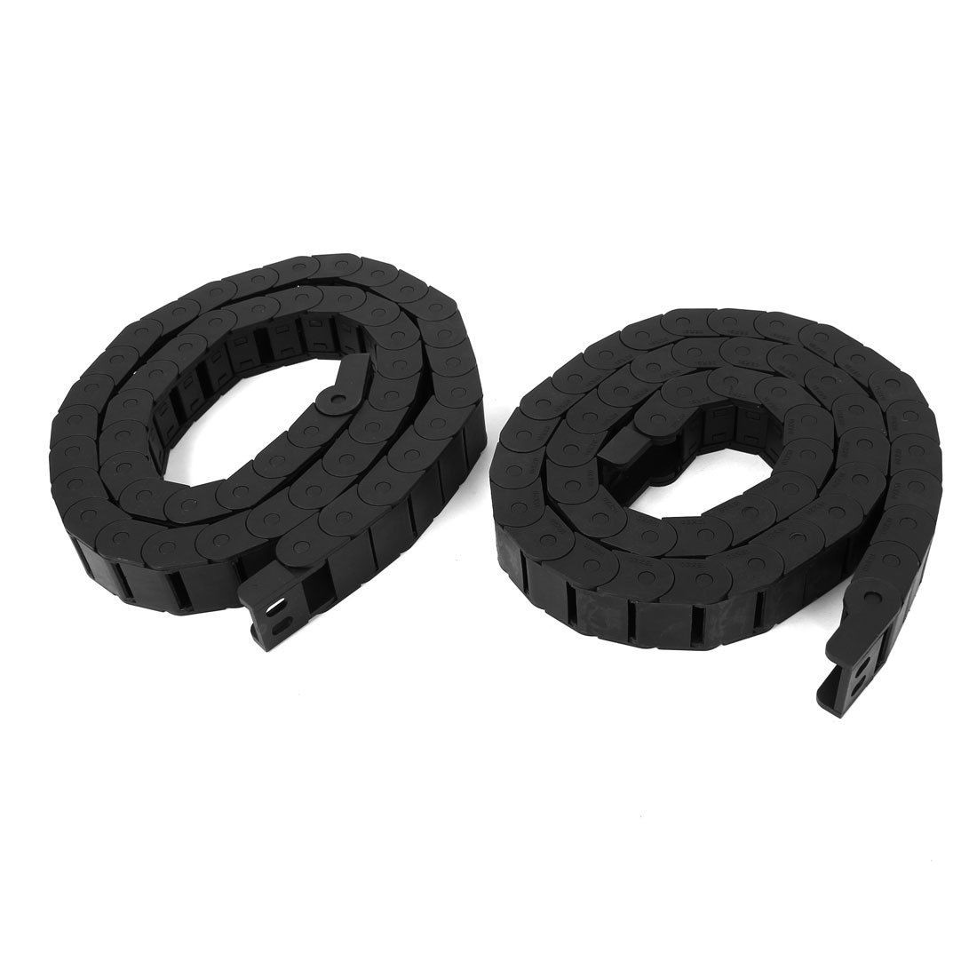 2pcs Black Plastic Drag Chain Cable Carrier Tool 15 x 20mm for CNC Machine