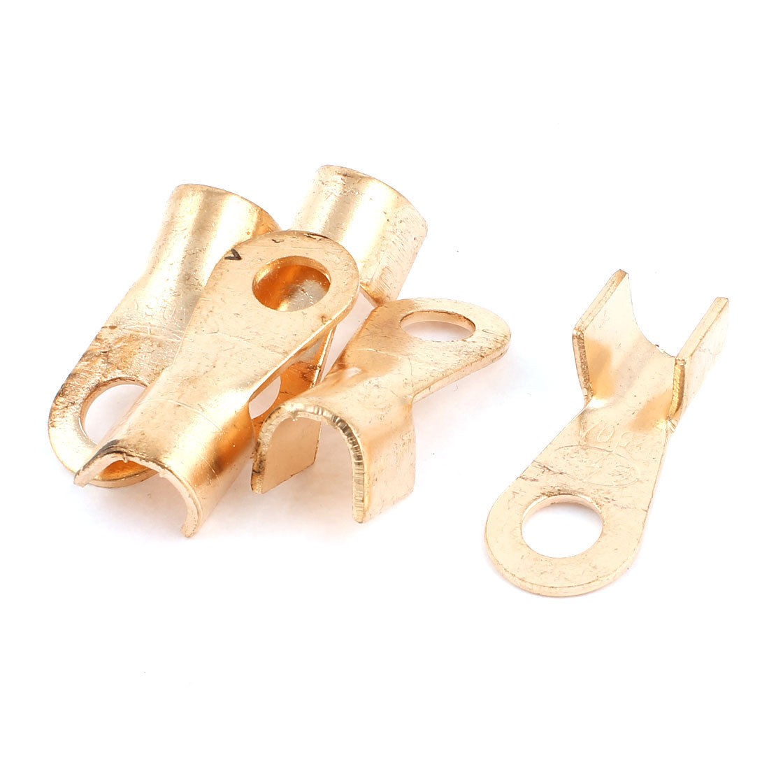 5Pcs 250A Open Copper Battery Crimp Terminal Wire Lugs 10.5mm Ring for 3/8 Stud