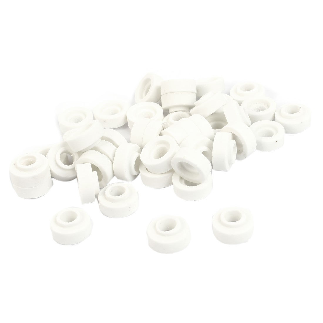50pcs Electric Wiring Ceramic Insulation Pipe Tube White 15mm 9mm Outside Dia