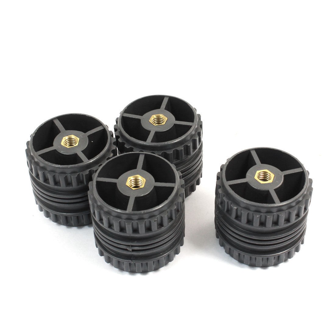 4 Pcs M10 Thread 50 x 50mm Busbar Insulator Connector Supporter Gray