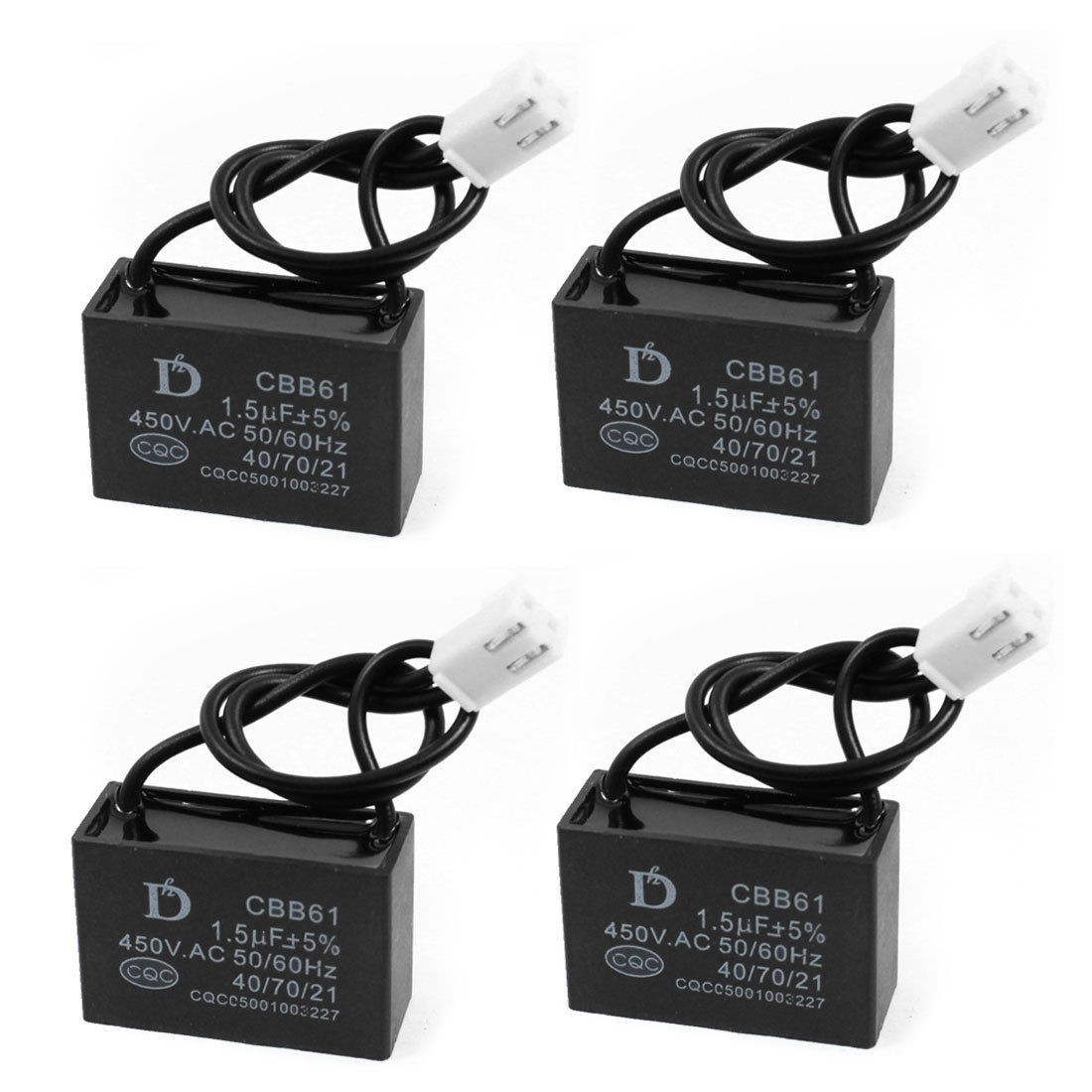 4 Pcs 450VAC 1.5uF 50/60Hz 5% Tolerance Fan Motor Capacitor CBB61