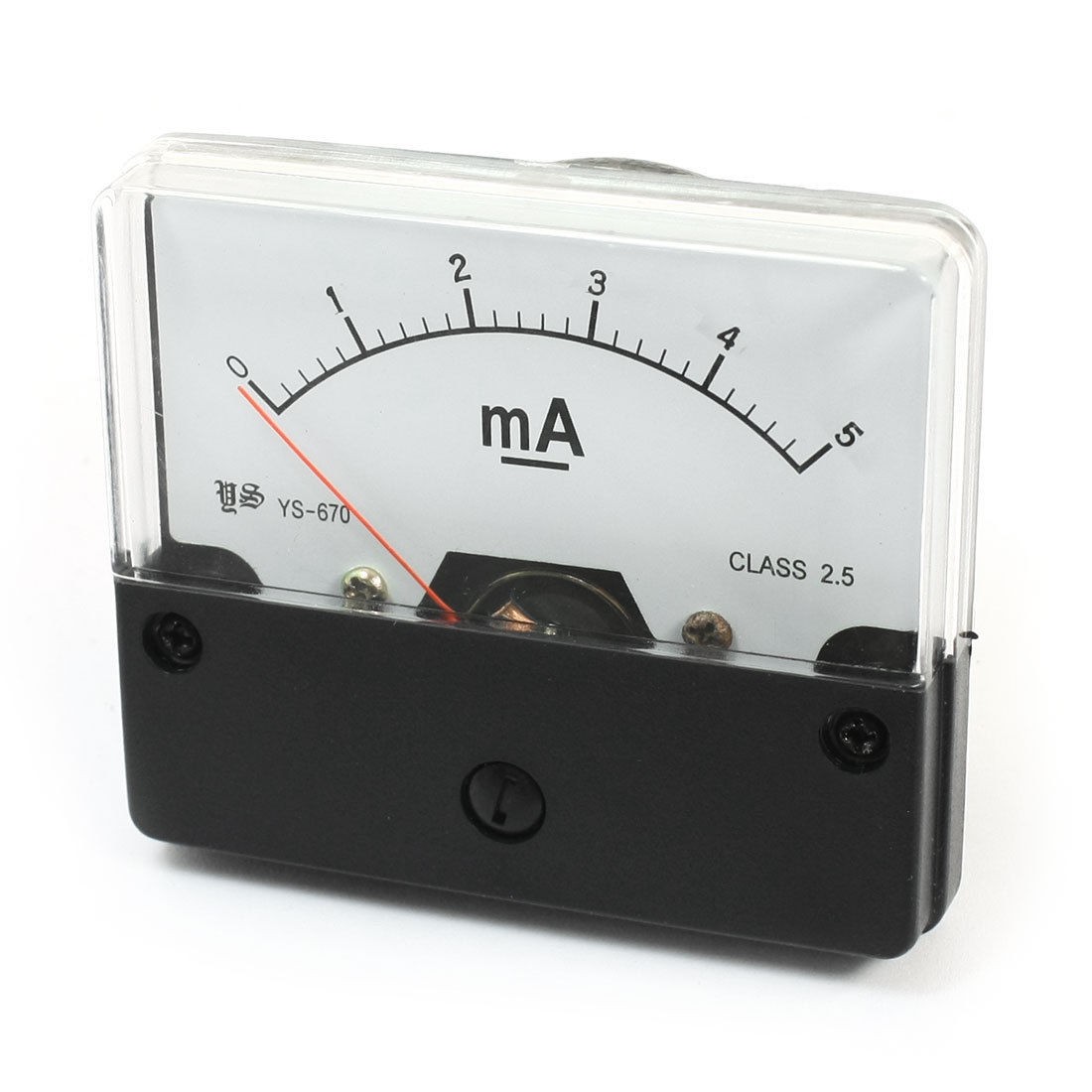 DC 0-5mA Range Rectangle Panel Gauge Ammeter Amperemeter for Lab