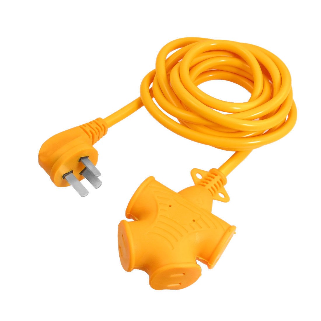 9.8ft Cable AC 250V 16A US AU Plug 4 Outlet Industrial Socket Connector Yellow