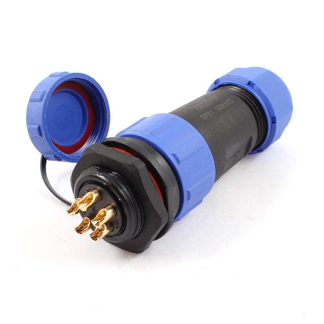 21mm Panel Mount 5 Terminal Connector Aviation Plug Waterproof Cable Gland w Cap