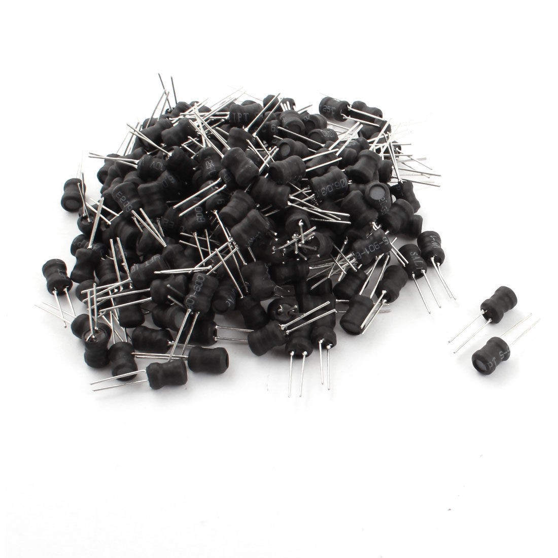 200 Pcs 33UH 1.2A 10% 6x8mm Radial Leaded Magnetic Core Inductors Black