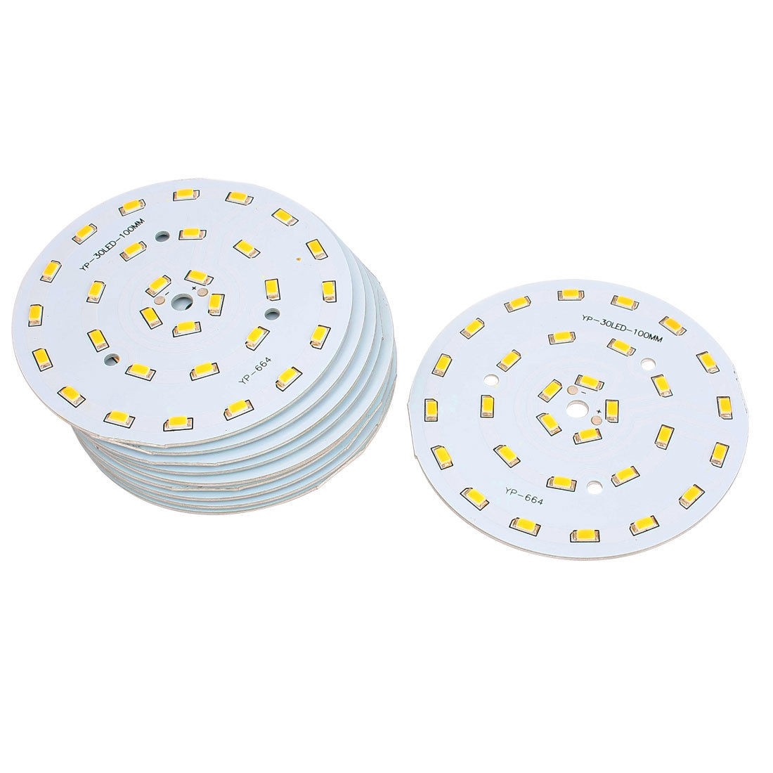 10 Pcs 15W Warm White SMD 5630 30-LED Spotlight Aluminum Base Plate 100mm Dia