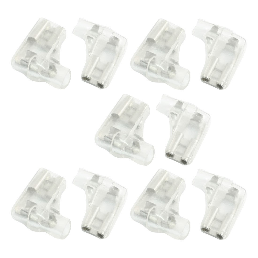 10 Pcs 6.3mm Right Angle Flag L Type Crimp Terminal Spade Connector w Cover