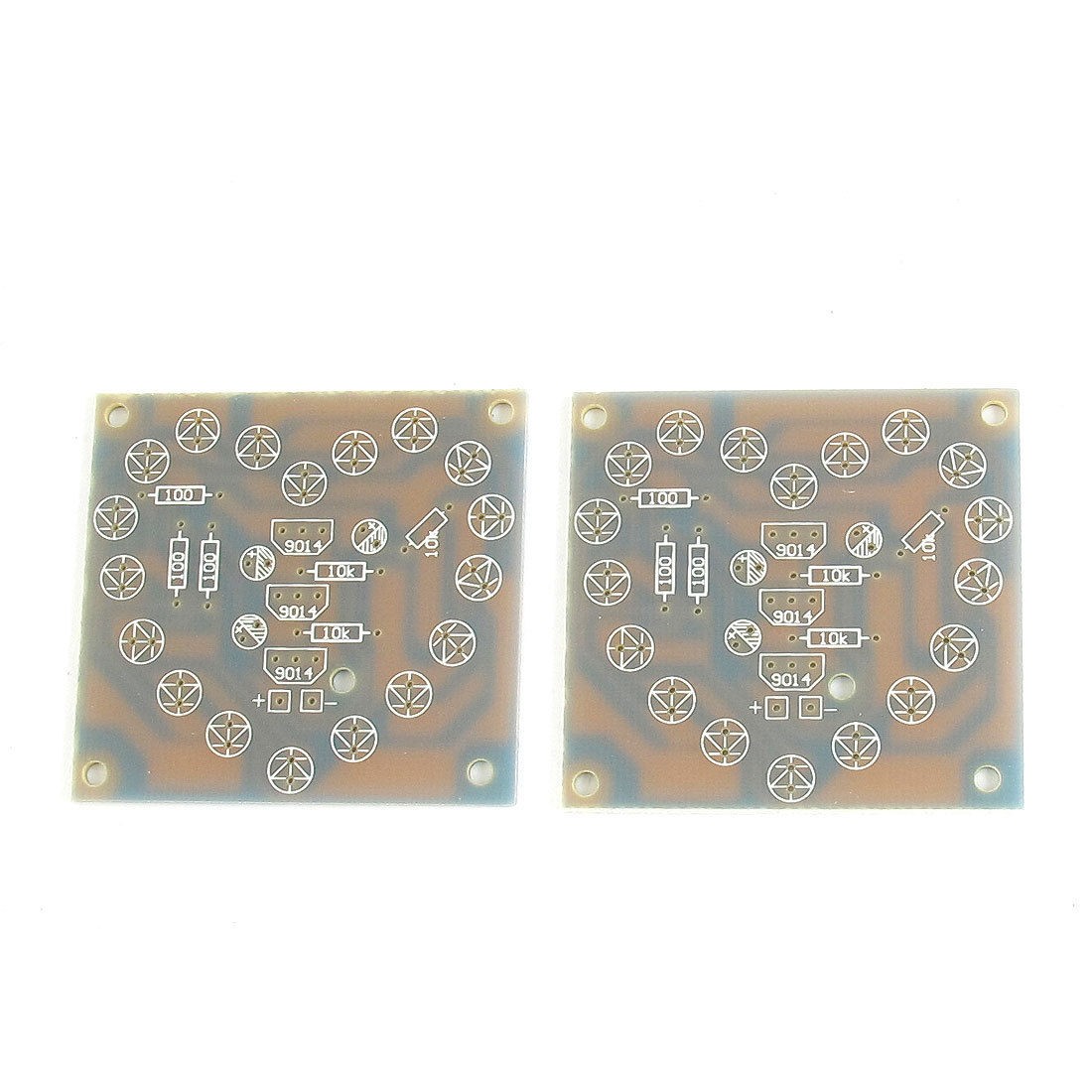 2 Pcs Electronic Heart-Shaped 18-LED Flashing Light Lamp Module Blank Board
