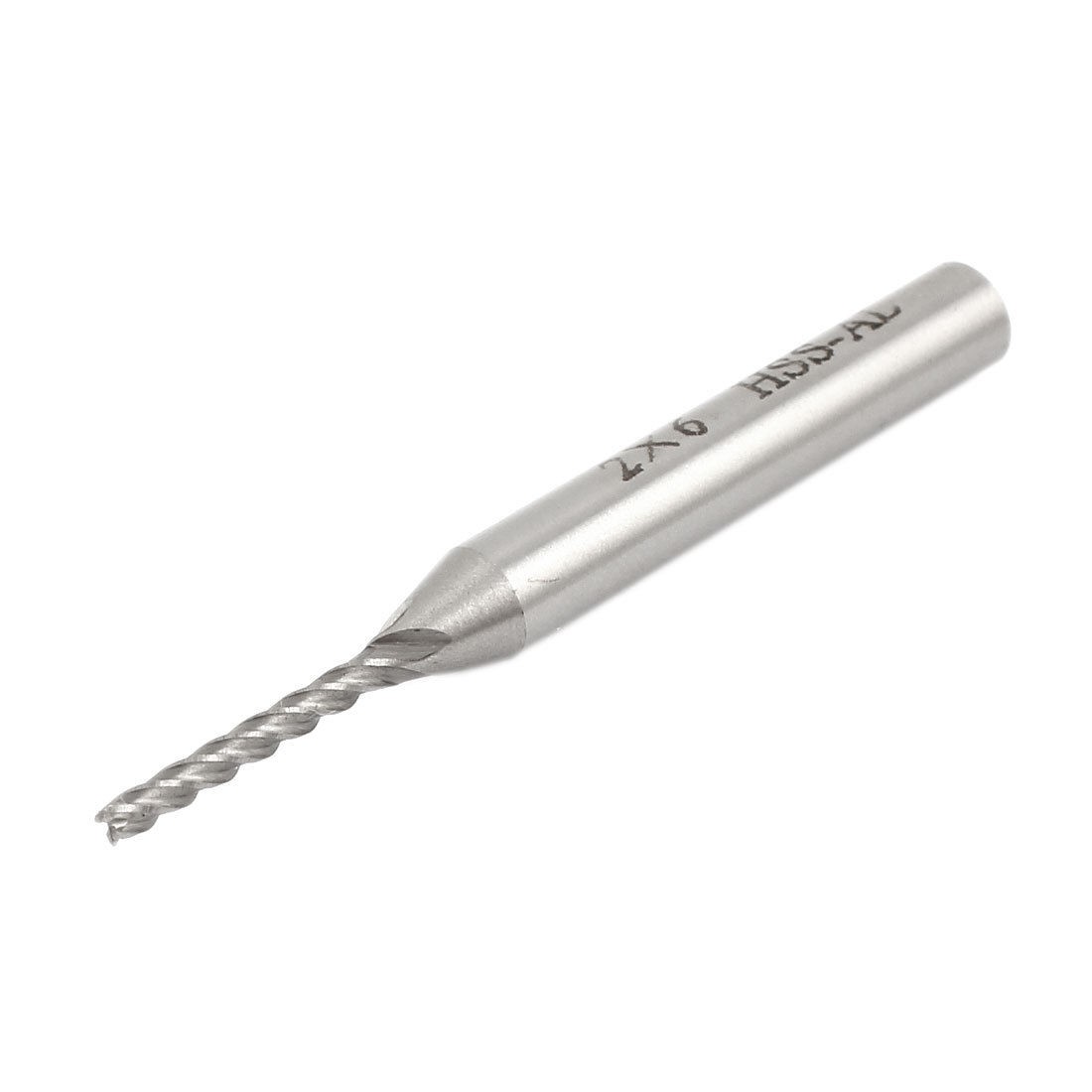 Straight Shank 4 Flutes HSS AL End Mill Cutter 2 x 6mm