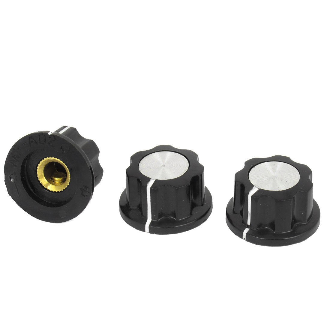 Adjustable Turn 19mm Top 6mm Shaft Insert Dia Potentiometer Rotary Knobs 3 Pcs