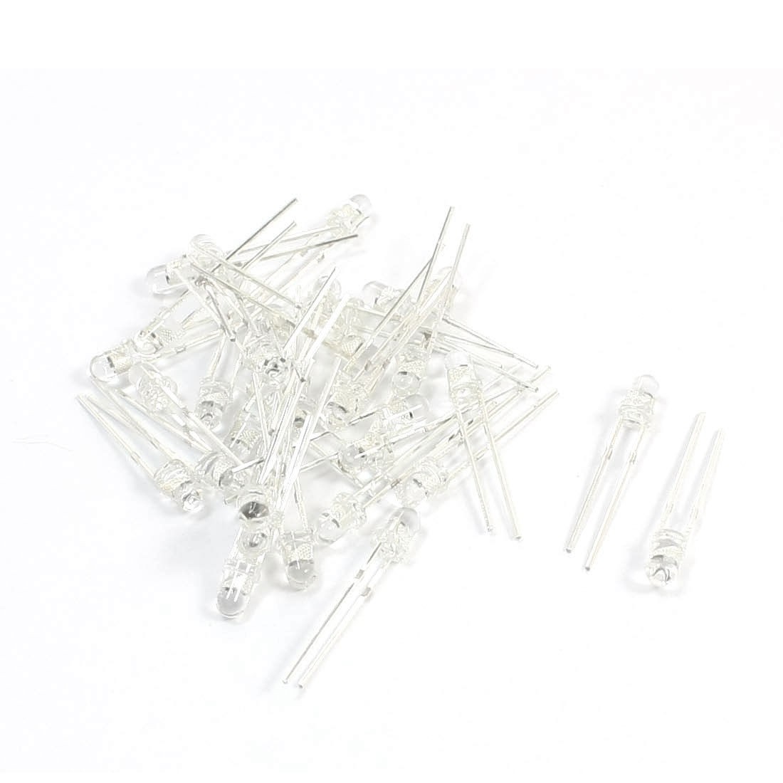 30Pcs 3mm Round Head Fast Flashing Multicolor LED Light Emitting Diodes