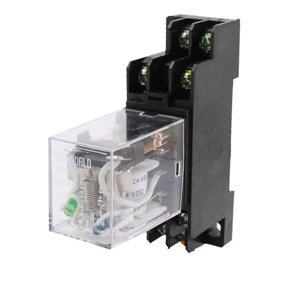 HH52P DC 24V DPDT General Purpose Power Electromagneti<wbr/>c Relay w Socket