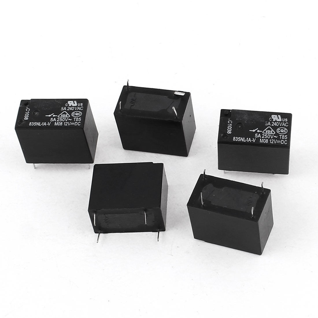 5 Pcs 835NL-1A-V 4Pin NO Normal Open Power Relay DC 12V Coil Voltage