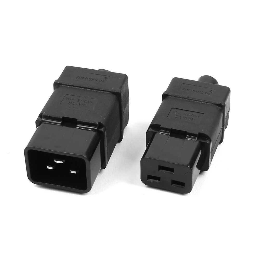 Industrial Rewirable IEC320 C19 Male Plug + IEC320 C20 Female Socket