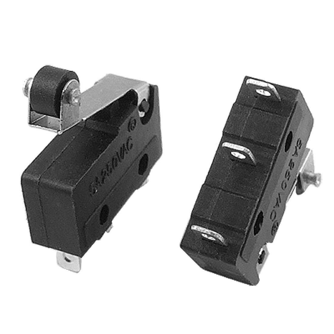 AC 250V 5A 3 Pin Roller Lever Arm SPDT NO NC Momentary Micro Switch 5 Pcs