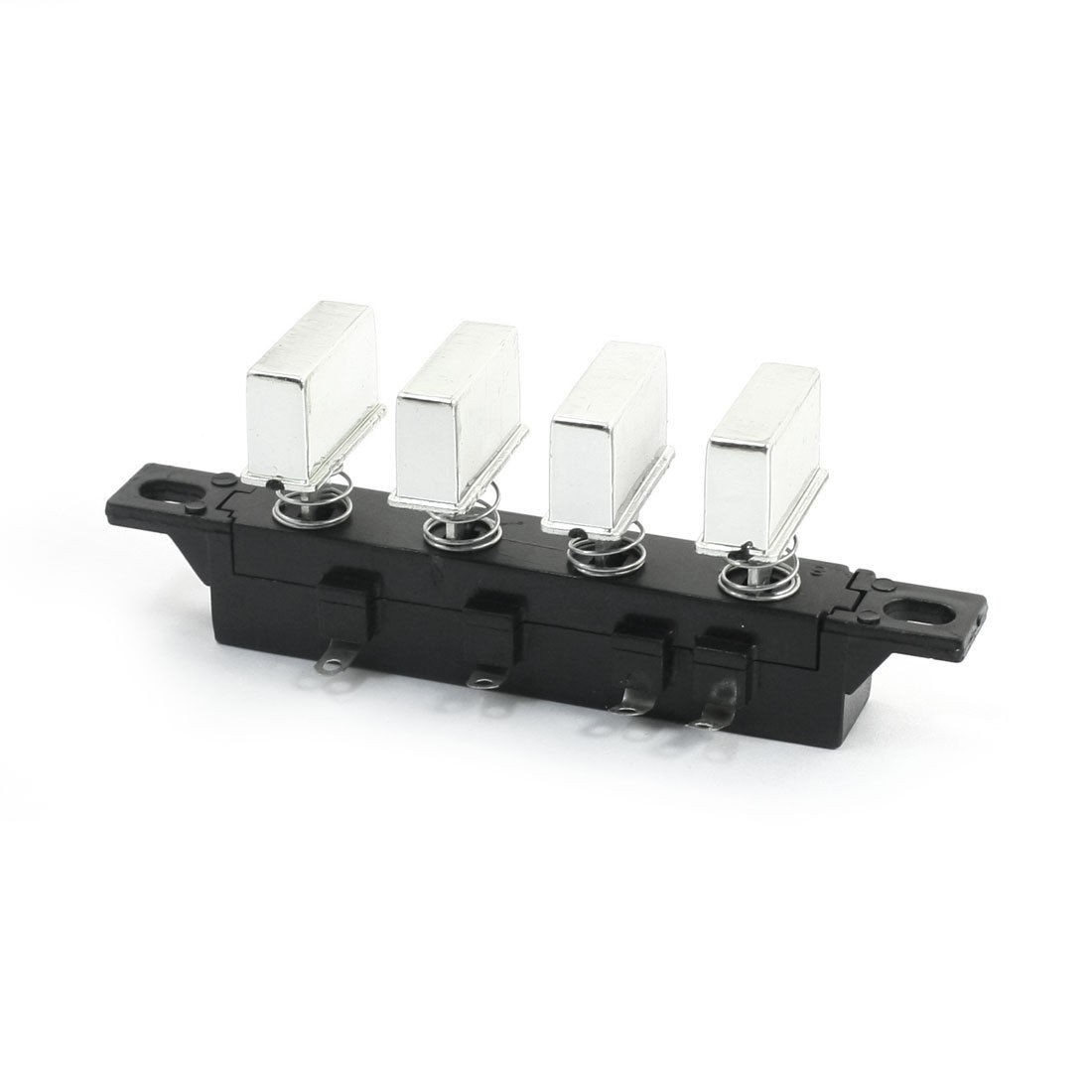 AC 250V 1A 4-Key 3-Interlock 1-Momentory Silver Tone Cap Push Button Switch