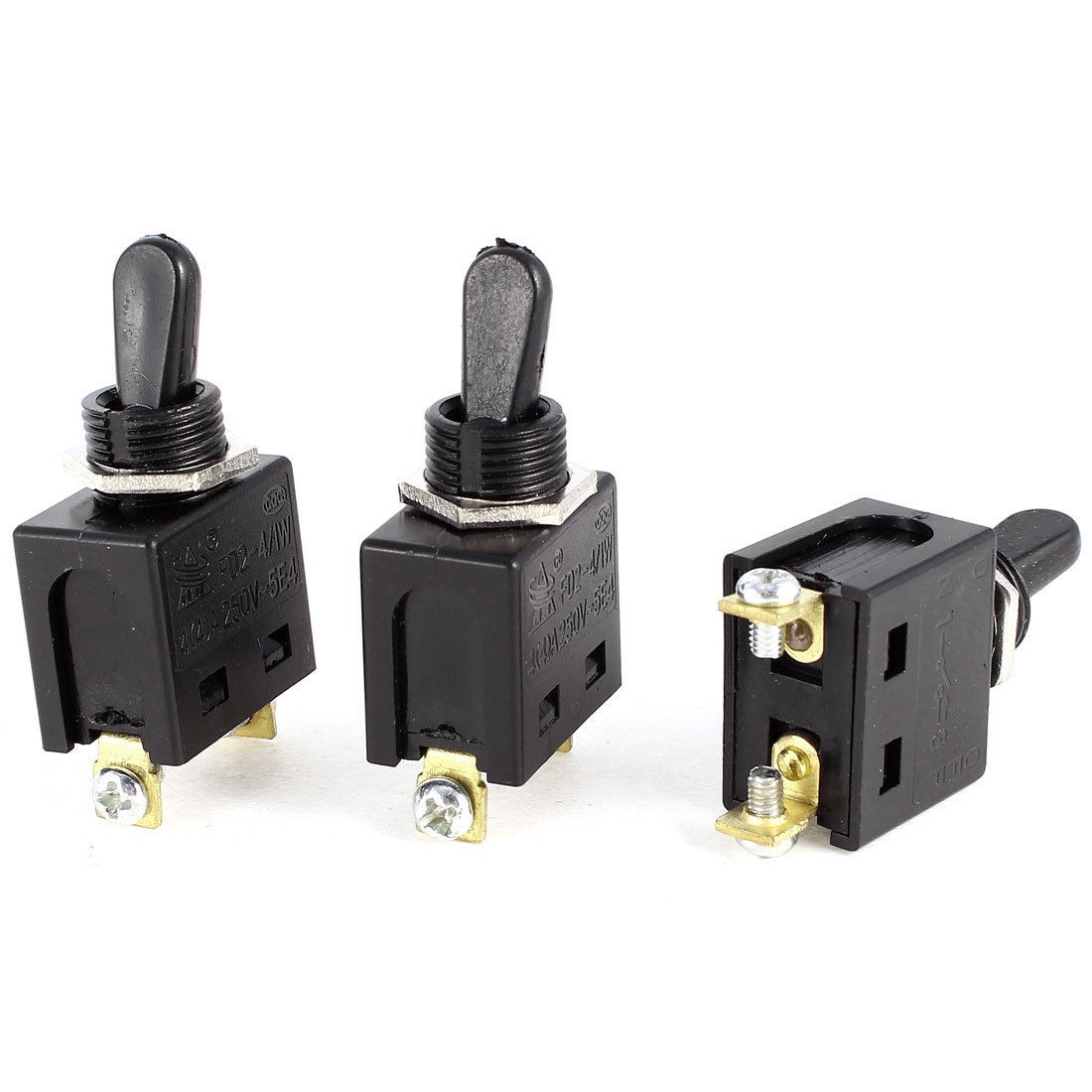 3 Pcs Electric Parts FD2-4/1W AC 250V 4A 5E4 SPST NO on-off Toggle Switch