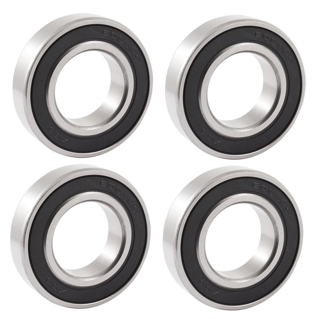 6005RS 25mm x 47mm x 12mm Single Row Deep Groove Ball Bearing 4 Pcs