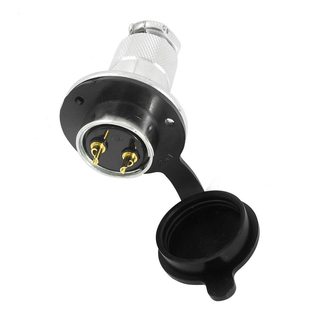 AC 250V 15A 25mm Dustproof Metal 2pin Male Female Aviation Plug Connector Joint