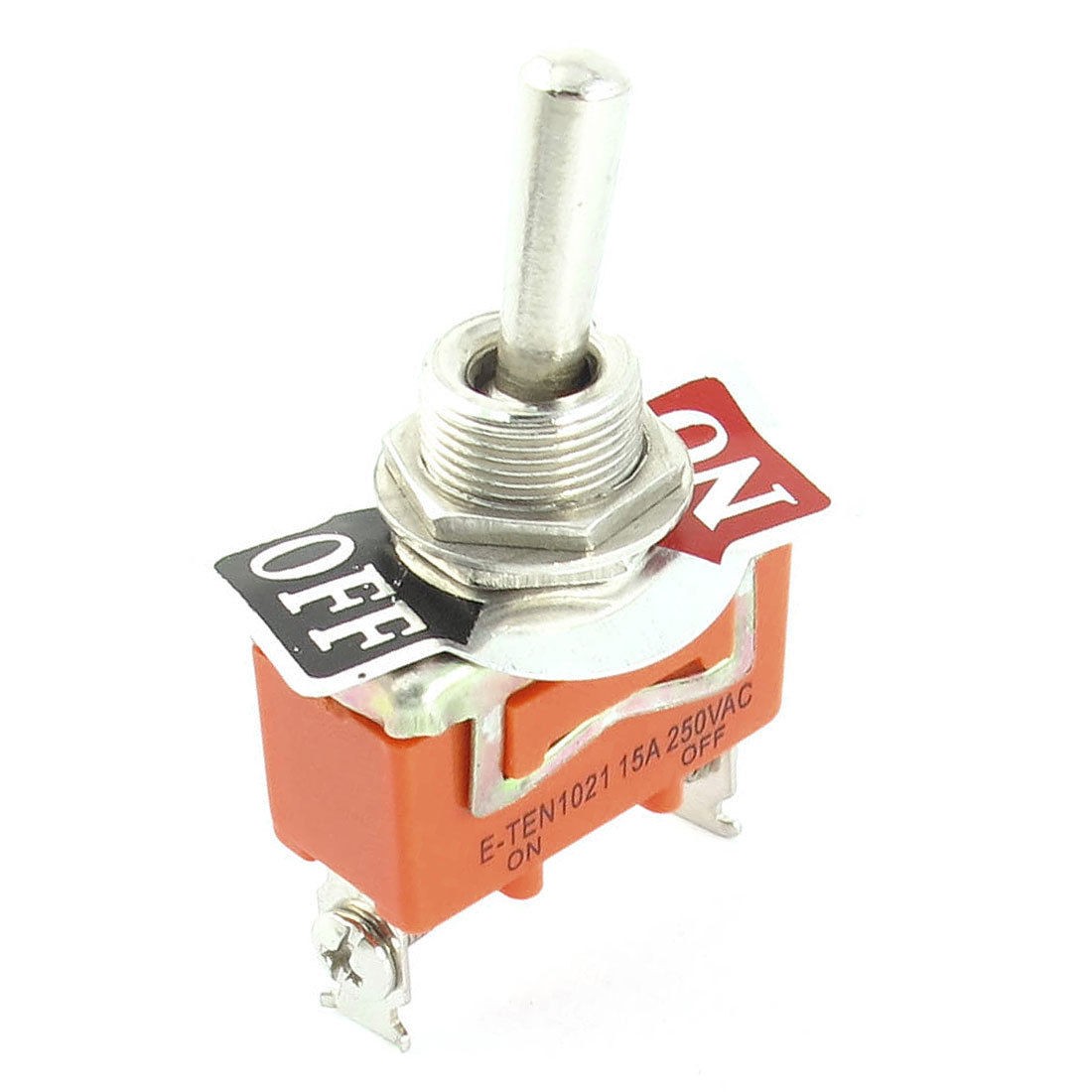 3mm Thread Diameter 2 Position 2-Terminals SPST Toggle Switch AC 250V 15A