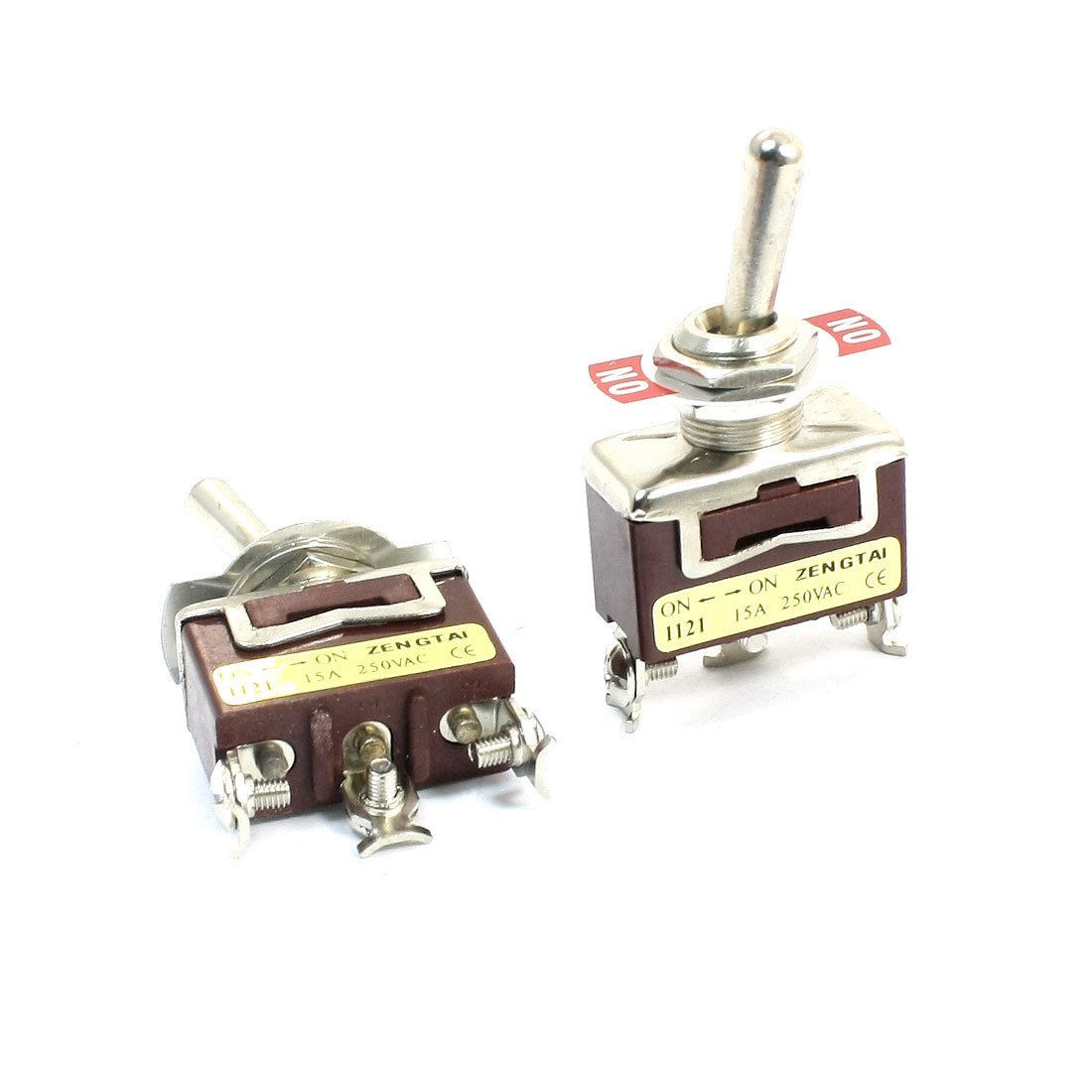 ON-ON SPDT 3 Screw Pin Rocker Type Toggle Switch AC 250V 15A E-TEN1121 2pcs