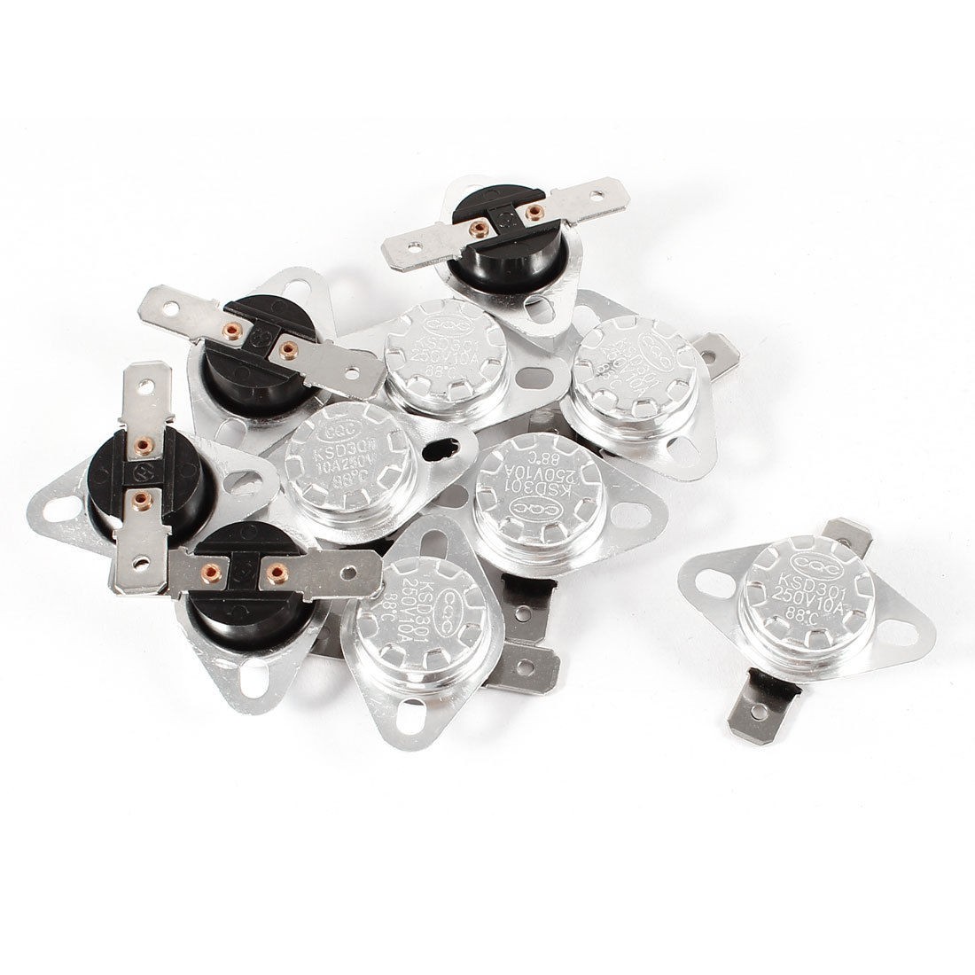 10 Pcs KSD301 250V 10A 88 Celsius N.C. Temperature Controlled Switch